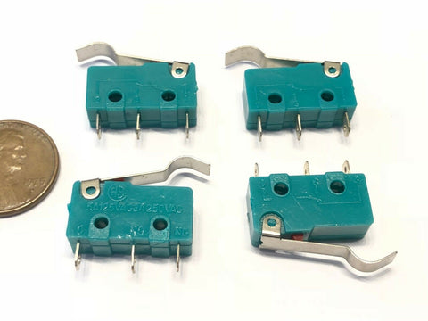 4 Pieces Green hump N/C N/O normally Micro Limit Switch Lever 125v 3a amp 5A c37