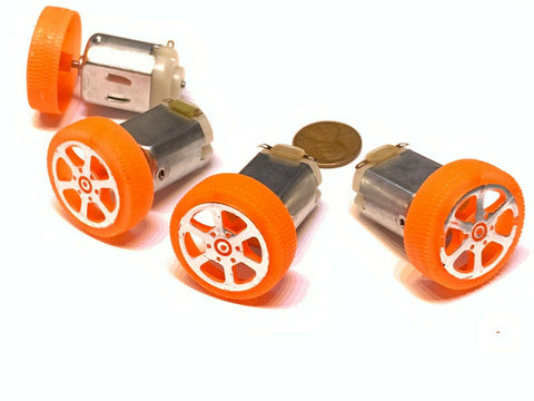 4 Pieces k130 Orange Small toy 30MM Diameter 2mm Car Robot Tire Wheel DC A13