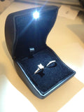 Black LED Lighted Engagement Proposal Ring Box Jewelry Gift Box Case PU Leather