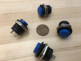 4 Pieces Blue small N/O Momentary 16mm push button Switch round 12v on off C18