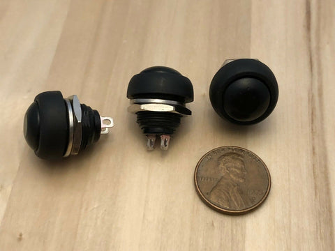 3 Black Normally open ON/Off SPST Momentary Round Push 12mm Button Switch A4