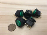 5 Pieces Green 12V LED Rocker switch on off 3pin lighted car C28
