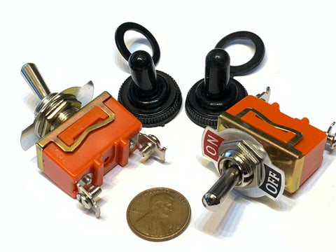2 Pieces SPST waterproof ON-OFF 15A 250V Latching orange 2 pin Toggle switch A15
