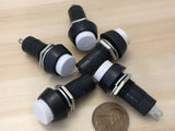 5 Pieces White Latching PUSH BUTTON SWITCH DC 6A N/O normally open on/off A12