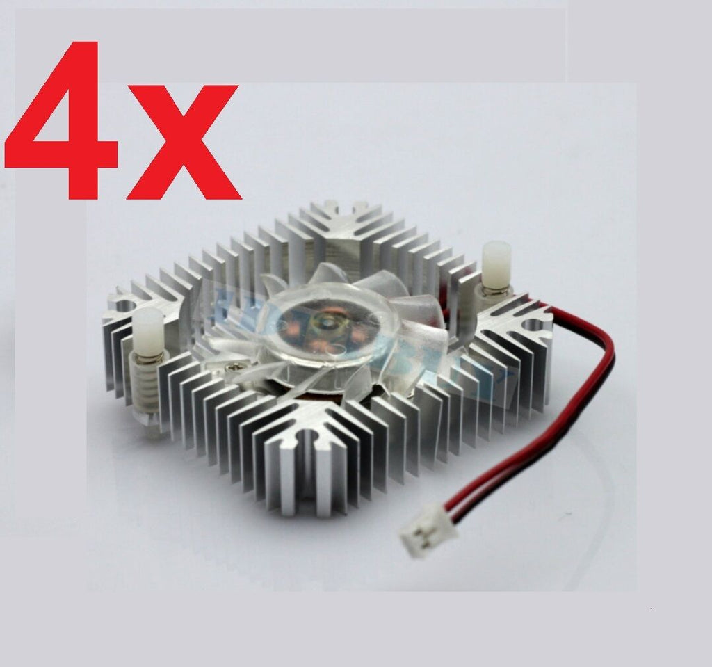 4 PCS 55mm 2PIN Aluminum Snowhite Cooling Fan Heatsink Cooler  VGA CPU FS006 B7
