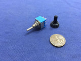 1 Piece waterproof boot cap Blue On Off On Momentary Mini Toggle Switch 1/4 C8