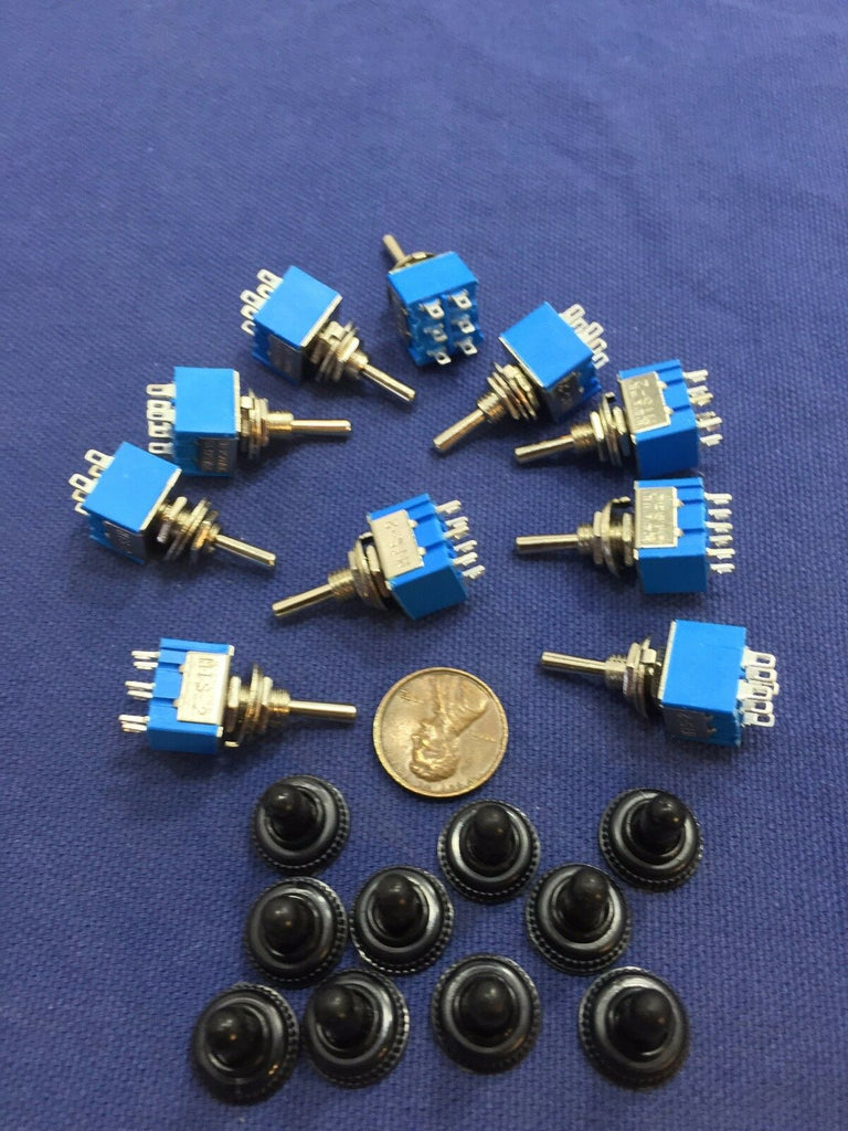 10 waterproof Blue On Off On Momentary Mini Toggle Switch 1/4 3A 250V 6A 125V C8