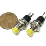 2 Pieces NC yellow normally closed Mini Push Button Momentary OFF ON Switch A2