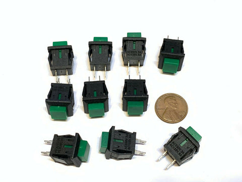 10 Pieces square Green DS-430 push button switch Latching normally open no A27