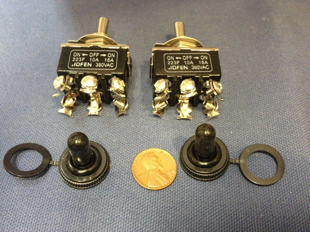 2 Pieces Black Waterproof boot cap DPDT momentary Toggle switch 2x ON/OFF/ON amp