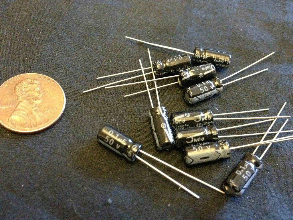 10 Pieces  50V  .1UF Electrolytic Capacitor 5x11mm Radial C16