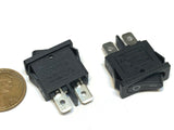 2 Pieces Black slim Rocker Switch SPST 10a 12v KCD1-110 3v latch On Off 2 Pin B8