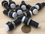 10 Pieces White Latching PUSH BUTTON SWITCH DC 6A N/O normally open on/off A12