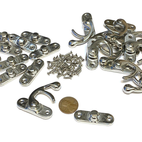 10 Set Large BXR Brand mini latch Silver Metal Hook screw Latches Clasp Lock c10