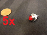 5x  MOMENTARY N/O normally open PUSH BUTTON SWITCH DC car RED 8mm  on/off  b8
