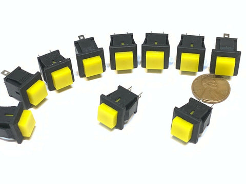 10 Pieces square Yellow DS-430 push button switch momentary normally open no B28