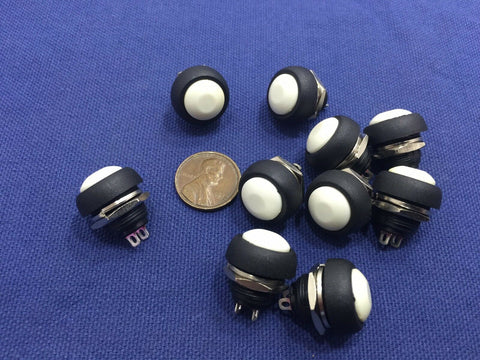 10x White MOMENTARY N/O normally open PUSH BUTTON SWITCH DC (on) off TK0304 B15