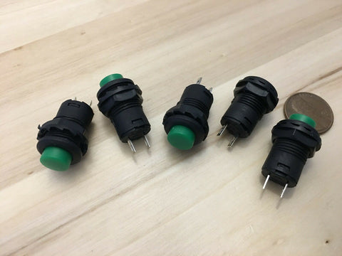 5 Pieces Latching 12mm green push button Switch round button 12v on off C18
