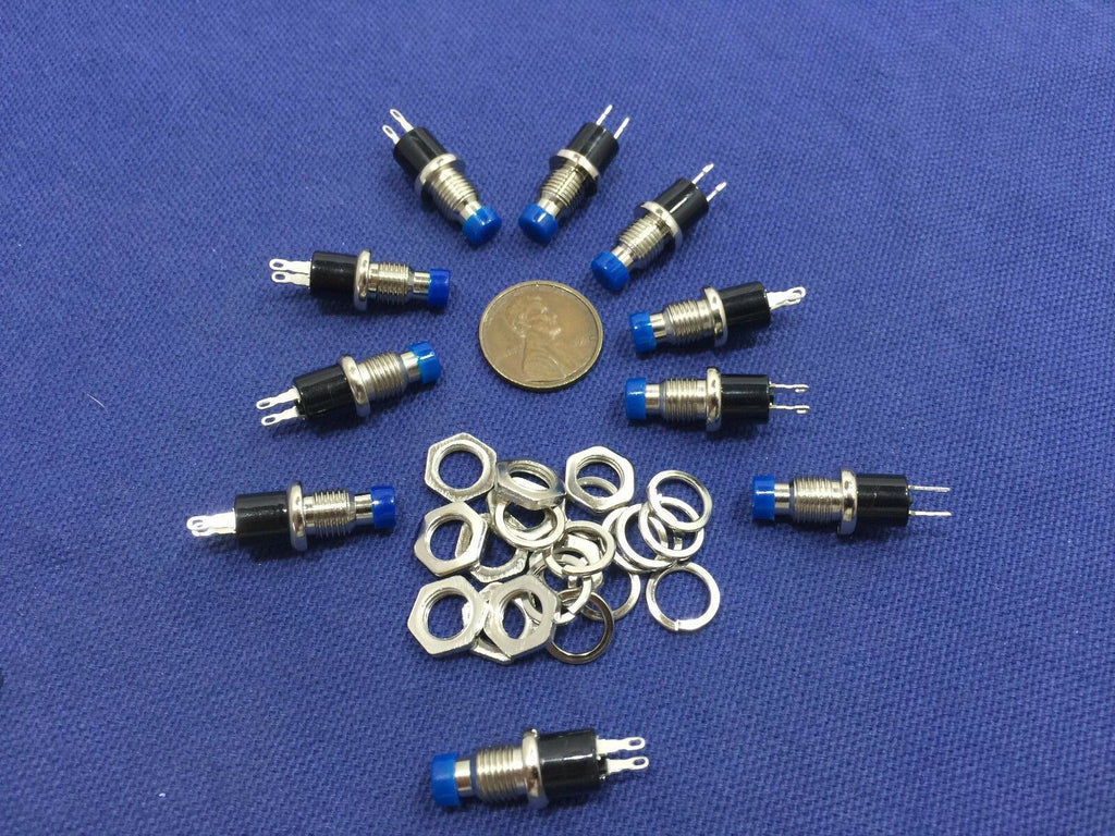 10 Pieces BLUE - Mini Push Button SPST Momentary N/O OFF-ON Switch 6mm FL6022 c1
