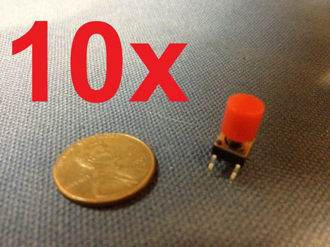 Red 10 pieces + plastic cap 6x6x7mm Tactile Push Button Switch 10pcs 10x c1