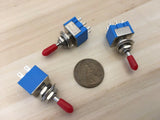 3 x RED Sleeve cap boot cap Blue On Off On Momentary Mini Toggle Switch 1/4 C8