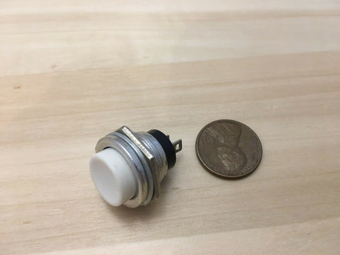 1 Piece White 16mm MOMENTARY N/O normally open PUSH BUTTON SWITCH DC on/off C24