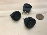3 Pieces GREEN 12V LED Rocker switch on off 3 pin illuminated lighted boat C16
