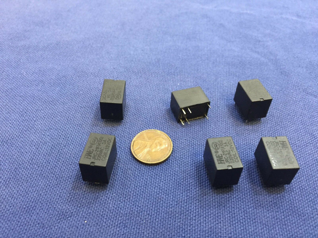 6 Pieces BLACK  Miniature PCB Relay JRC-21F 4100 DC 12V 6 Pins A5