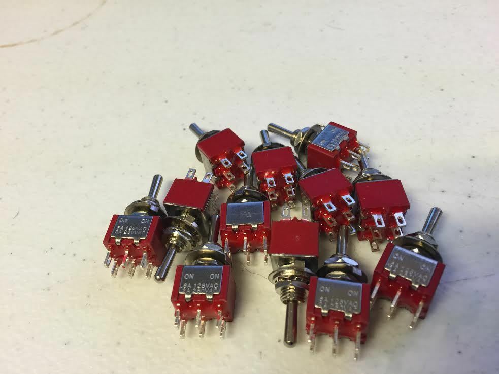 10x DPDT Momentary-Off-Momentary ON/OFF/ON Toggle Switches 5A 1/4 (on)off(on) a5