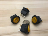 4 Pieces Yellow 12V LED Rocker switch on off 3pin lighted car boat C28