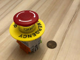 YELLOW Ring 660V 10A 40mm Red Sign Emergency Stop Switch Mushroom Push Button a5