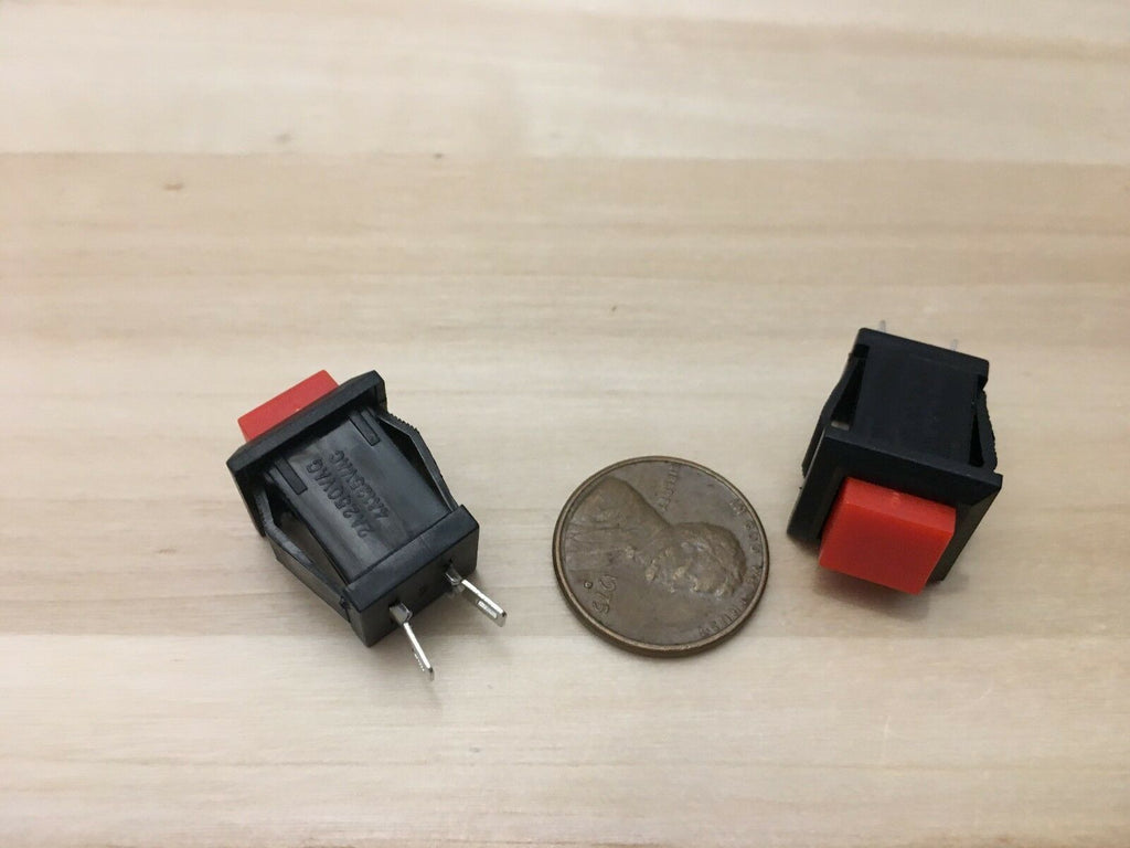 2 Pieces square RED push button switch momentary normally open no boat car c6