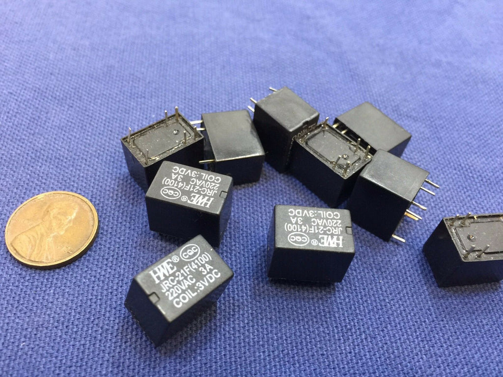 10 Pieces -----3V ---- BLACK  Miniature PCB Relay JRC-21F 4100 DC 3V 6 Pins c14