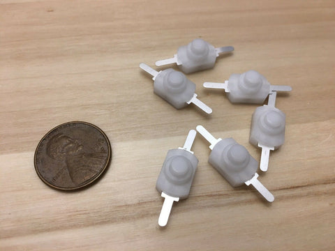 6 Pieces White Latching self locking 1A push button on off micro mini 1208YD B5