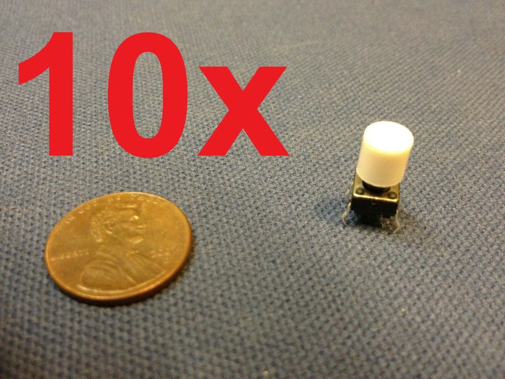 white 10 pieces + plastic cap 6x6x7mm Tactile Push Button Switch 10pcs 10x c1