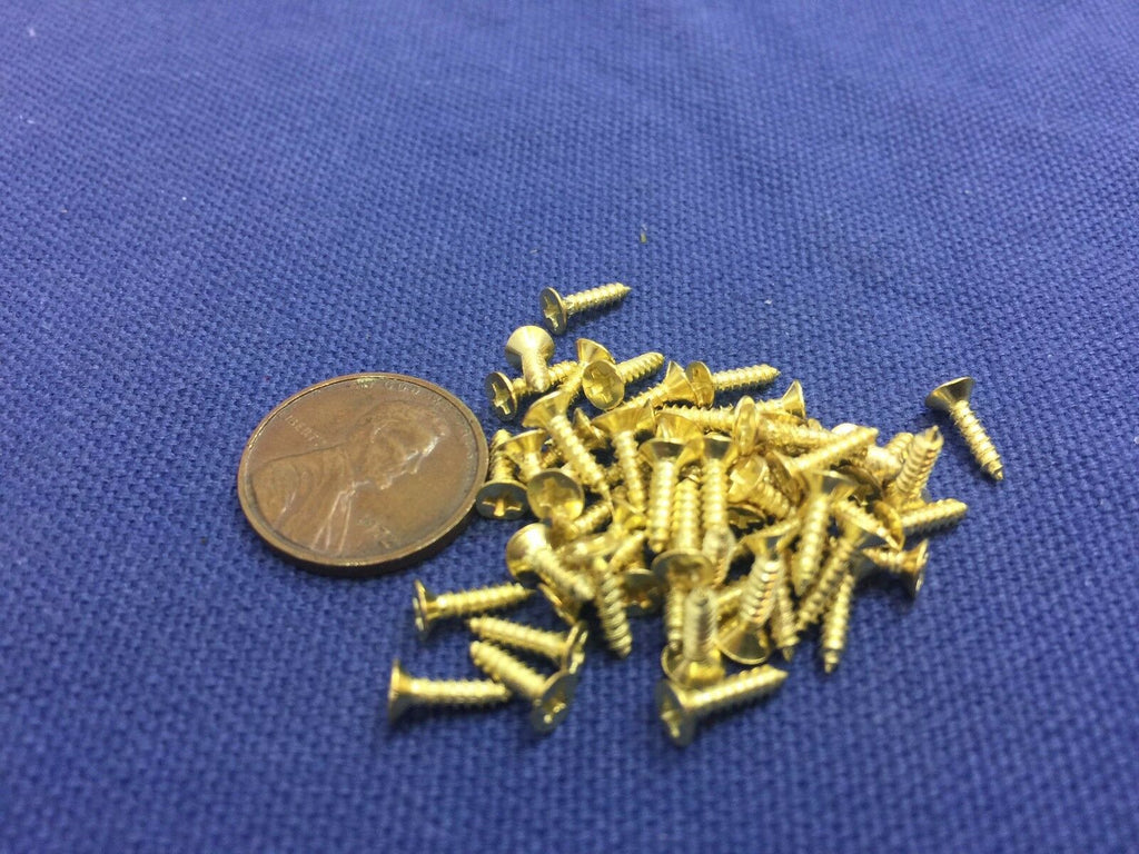 45 pieces 2x8mm Gold Miniature Hardware Parts Pack Small wood Screws hinge c10