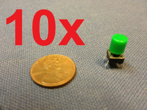 green 10 pieces + plastic cap 6x6x7mm Tactile Push Button Switch 10pcs 10x c1