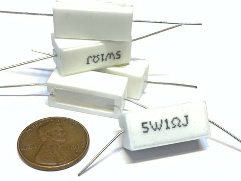 5 Pieces - Cement Resistor 1 Ohms, 5%, 5 Watt resistor 5w A3