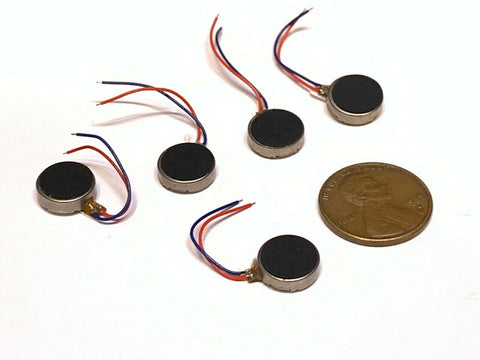 5 Pieces  Vibration Motor DC 3V Wired 10mm x 3.2 Coin Cell Phone vibrating A16