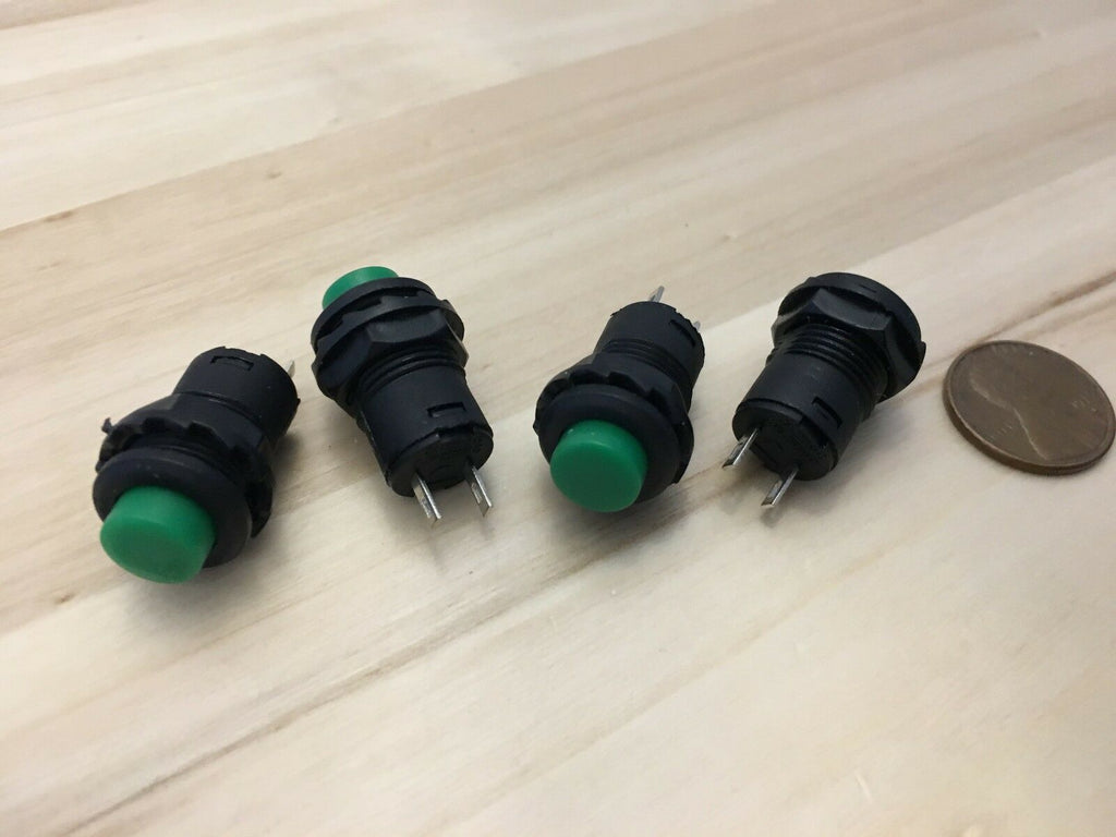 4 Pieces Latching 12mm green push button Switch round button 12v on off C18
