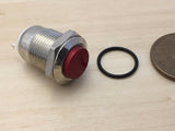 2 Pieces RED Metal N/O Round Momentary 12mm 12v Push Button Switch C26