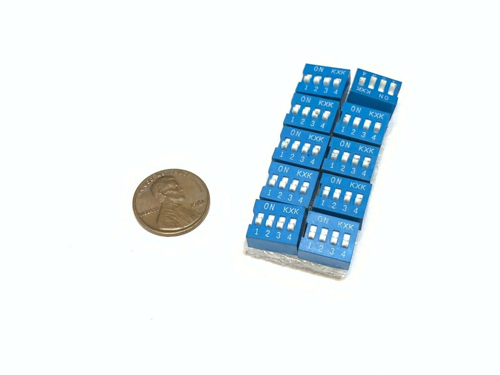 10 Pieces Slide Type Switch 4-Bit 2.54mm 4 Position DIP Red Pitch 10x 8 pin A27