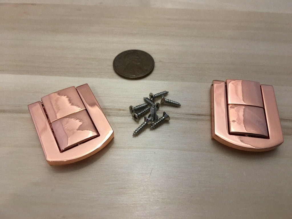 2 Pieces - Rose gold pink clasp Mini latch lock small hook metal purse DIY C29