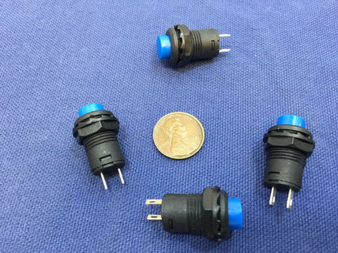 4 Pieces BLUE Momentary 12mm pushbutton Switch round push button 12v on off b22