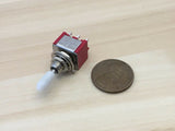 2 Sleeve White cap Momentary Mini Toggle Switch (ON)-OFF-(ON) bxr 6 pin 1/4 A5