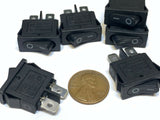 6 Pieces Black slim Rocker Switch SPST 10a 12v KCD1-110 3v latch On Off 2 Pin B8