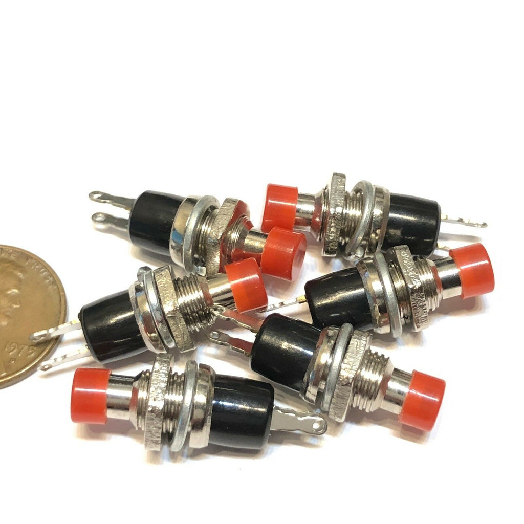 6 Pieces NC Red normally closed Mini Push Button Momentary OFF ON Switch A2