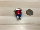 1 Piece RED Metal N/O 16mm Round Momentary 12v Push Button Switch C34