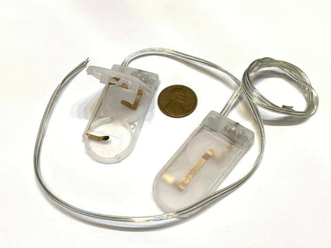 2 pieces Clear CR2032 Button Coin Battery Holder Case On Off Switch Wire A18