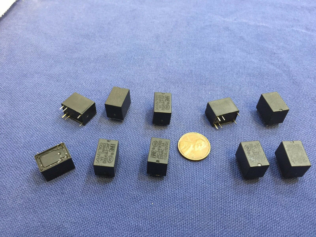 10 Pieces BLACK  Miniature PCB Relay JRC-21F 4100 DC 12V 6 Pins A5